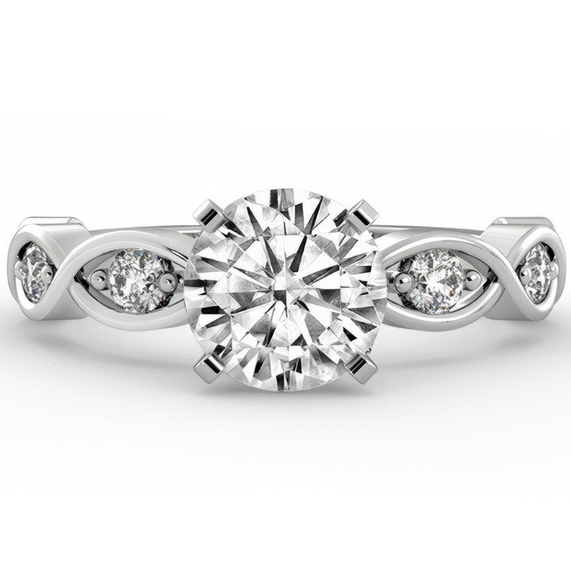Round Brilliant Moissanite Infinity Style Semi-Eternity Ring (0.36ct)