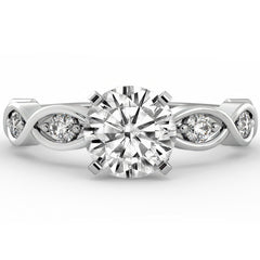 Round Brilliant Moissanite Infinity Style Semi-Eternity Ring (0.36ct)
