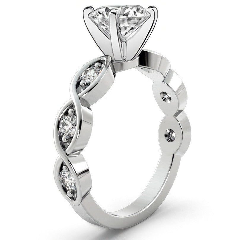 Round Brilliant Moissanite Infinity Style Semi-Eternity Ring (0.36ct)