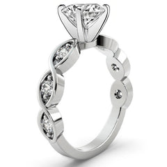 Round Brilliant Moissanite Infinity Style Semi-Eternity Ring (0.36ct)