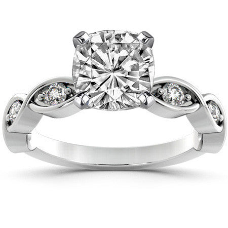 Round Brilliant Moissanite Infinity Style Semi-Eternity Ring (0.36ct)