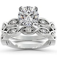 Round Brilliant Moissanite Infinity Style Semi-Eternity Ring (0.36ct)