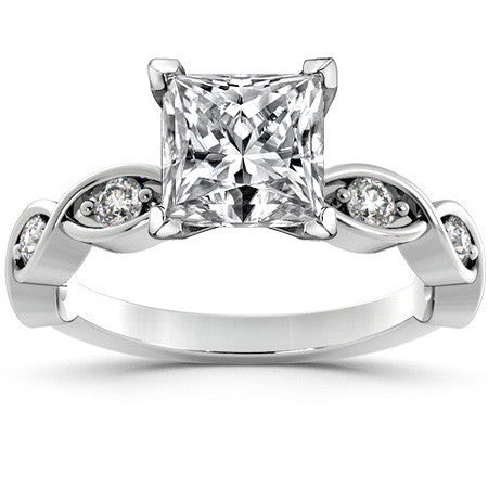 Round Brilliant Moissanite Infinity Style Semi-Eternity Ring (0.36ct)