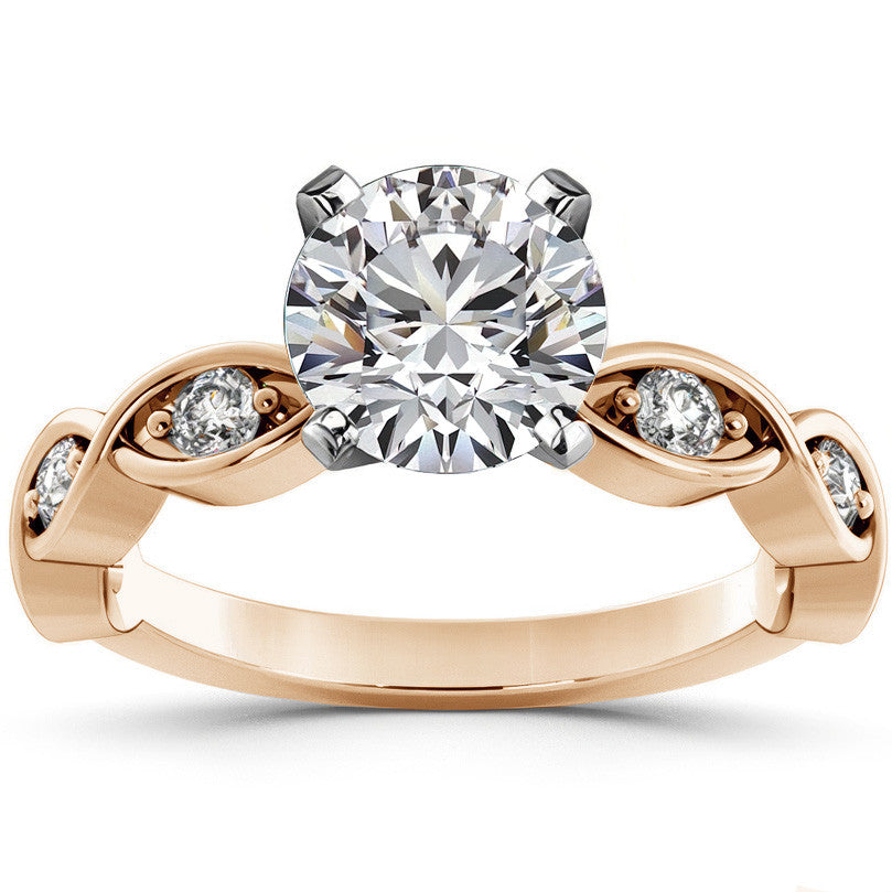 Round Brilliant Moissanite Infinity Style Semi-Eternity Ring (0.36ct)