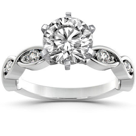 Round Brilliant Moissanite Infinity Style Semi-Eternity Ring (0.36ct)