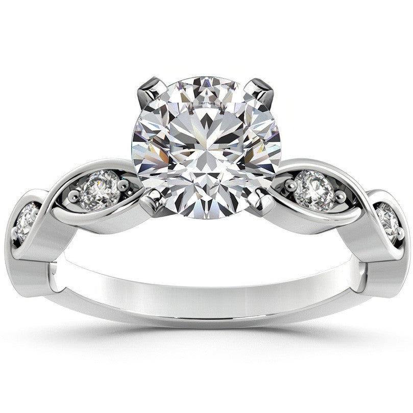 Round Brilliant Moissanite Infinity Style Semi-Eternity Ring (0.36ct)