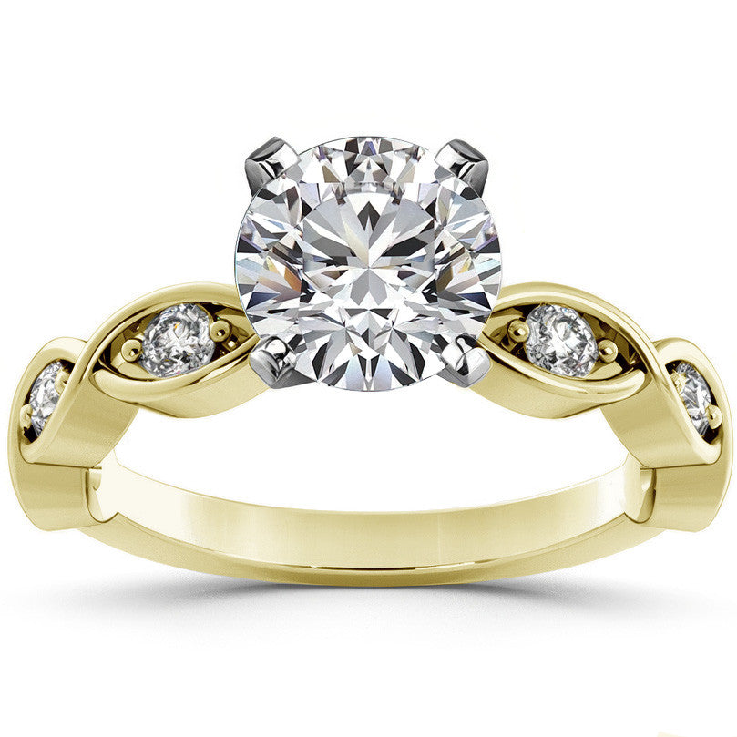 Round Brilliant Moissanite Infinity Style Semi-Eternity Ring (0.36ct)