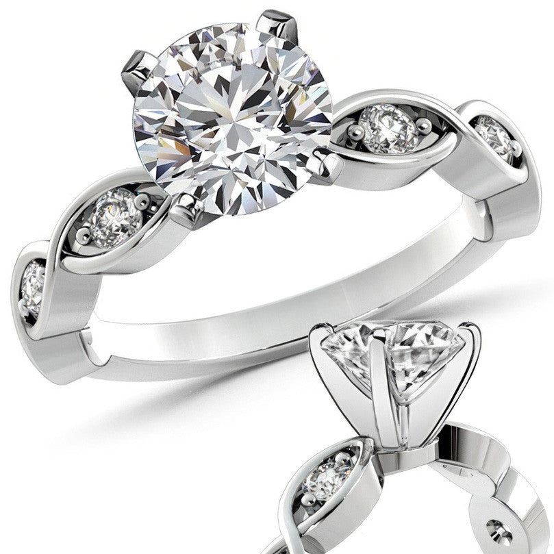 Round Brilliant Moissanite Infinity Style Semi-Eternity Ring (0.36ct)