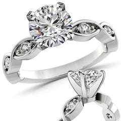 Round Brilliant Moissanite Infinity Style Semi-Eternity Ring (0.36ct)