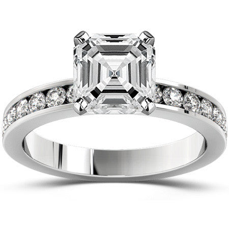 Round Brilliant Moissanite Channel Set Semi-Eternity Ring (0.42ct)