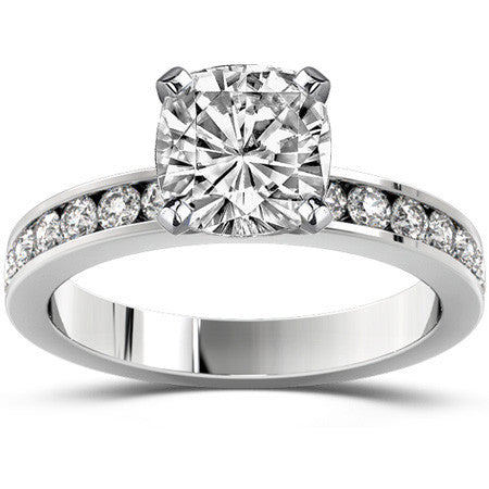 Round Brilliant Moissanite Channel Set Semi-Eternity Ring (0.42ct)