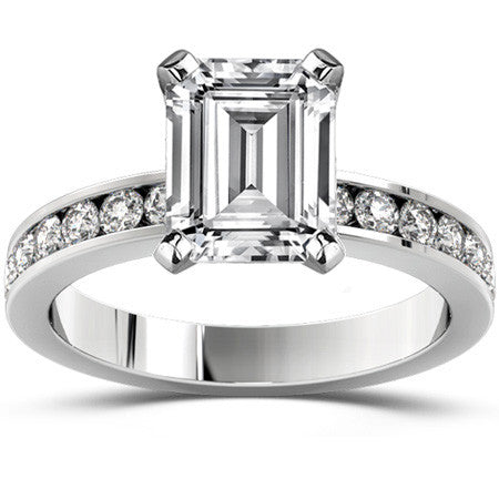 Round Brilliant Moissanite Channel Set Semi-Eternity Ring (0.42ct)