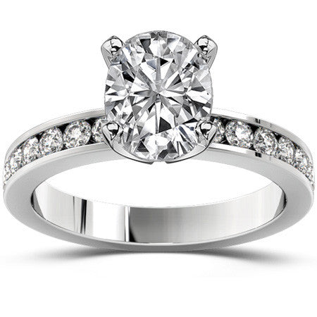 Round Brilliant Moissanite Channel Set Semi-Eternity Ring (0.42ct)