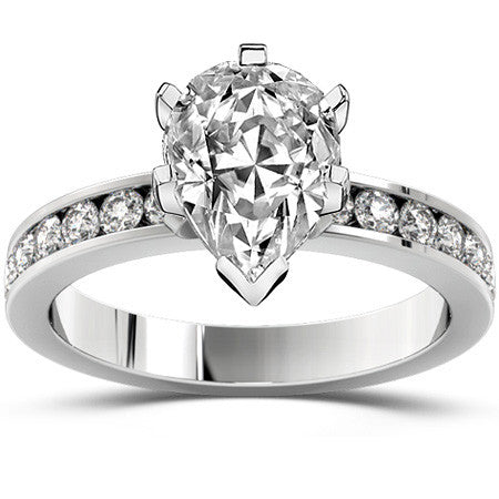 Round Brilliant Moissanite Channel Set Semi-Eternity Ring (0.42ct)