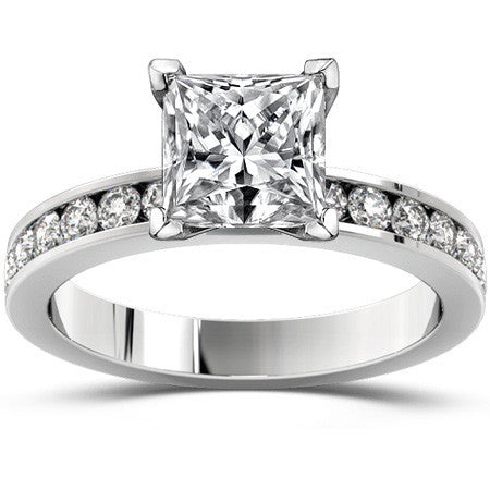 Round Brilliant Moissanite Channel Set Semi-Eternity Ring (0.42ct)