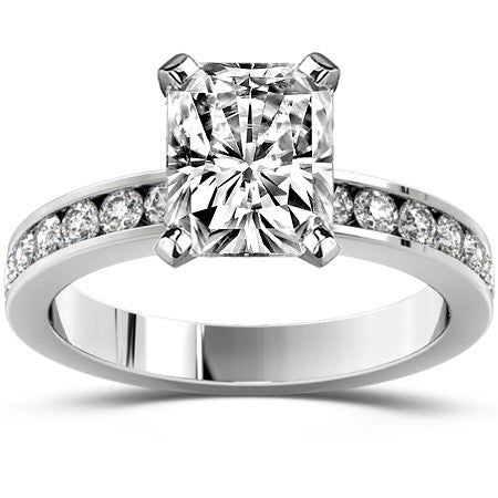 Round Brilliant Moissanite Channel Set Semi-Eternity Ring (0.42ct)