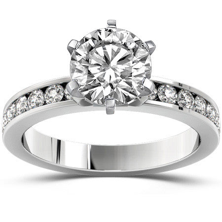 Round Brilliant Moissanite Channel Set Semi-Eternity Ring (0.42ct)