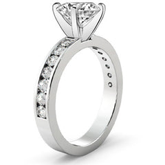 Round Brilliant Moissanite Channel Set Semi-Eternity Ring (0.42ct)