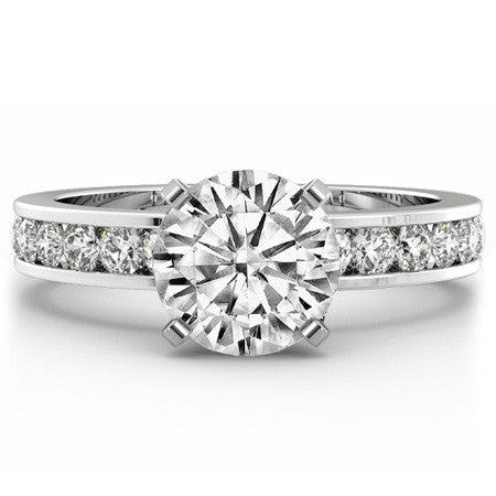 Round Brilliant Moissanite Channel Set Semi-Eternity Ring (0.42ct)