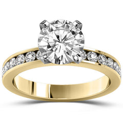 Round Brilliant Moissanite Channel Set Semi-Eternity Ring (0.42ct)