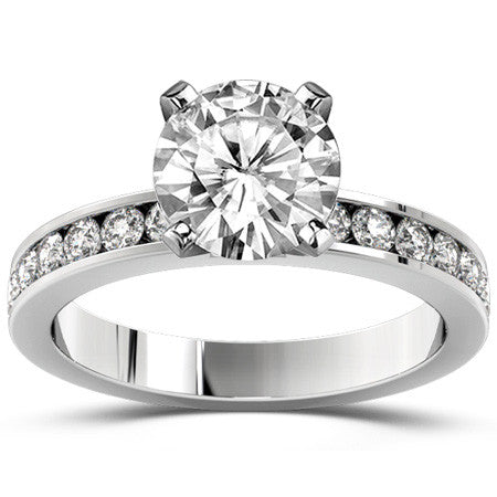 Round Brilliant Moissanite Channel Set Semi-Eternity Ring (0.42ct)