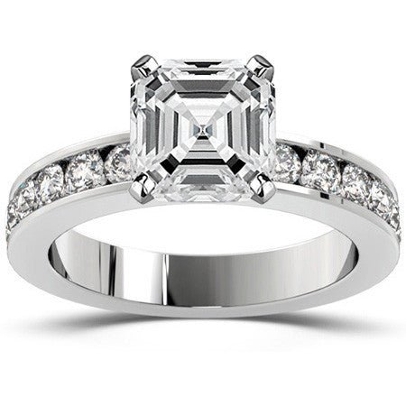 Round Brilliant Moissanite Channel Set Semi-Eternity Ring (0.72ct)