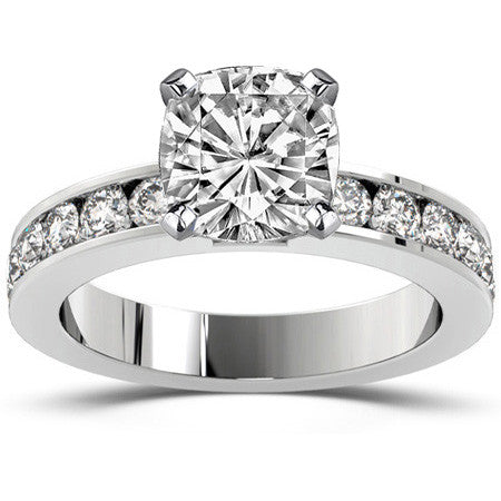 Round Brilliant Moissanite Channel Set Semi-Eternity Ring (0.72ct)