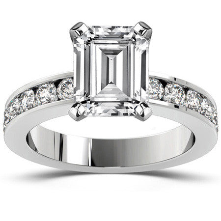 Round Brilliant Moissanite Channel Set Semi-Eternity Ring (0.72ct)