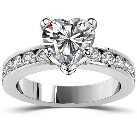 Round Brilliant Moissanite Channel Set Semi-Eternity Ring (0.72ct)