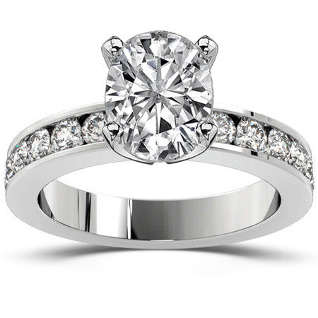 Round Brilliant Moissanite Channel Set Semi-Eternity Ring (0.72ct)