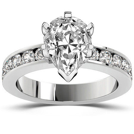 Round Brilliant Moissanite Channel Set Semi-Eternity Ring (0.72ct)