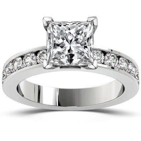 Round Brilliant Moissanite Channel Set Semi-Eternity Ring (0.72ct)