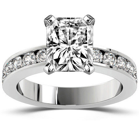 Round Brilliant Moissanite Channel Set Semi-Eternity Ring (0.72ct)