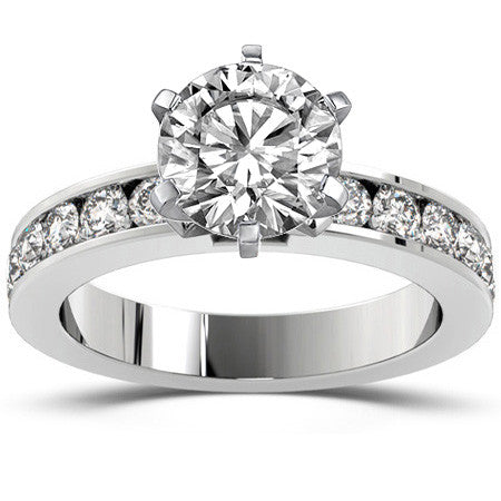 Round Brilliant Moissanite Channel Set Semi-Eternity Ring (0.72ct)