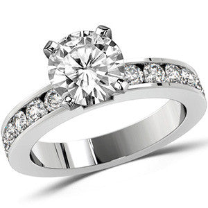 Round Brilliant Moissanite Channel Set Semi-Eternity Ring (0.72ct)