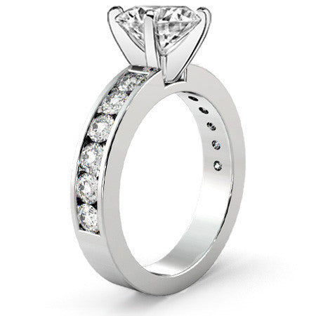 Round Brilliant Moissanite Channel Set Semi-Eternity Ring (0.72ct)