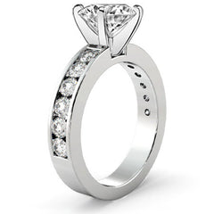 Round Brilliant Moissanite Channel Set Semi-Eternity Ring (0.72ct)