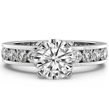 Round Brilliant Moissanite Channel Set Semi-Eternity Ring (0.72ct)