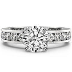 Round Brilliant Moissanite Channel Set Semi-Eternity Ring (0.72ct)