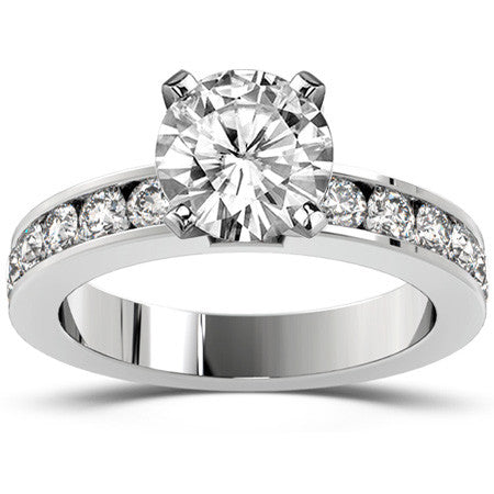 Round Brilliant Moissanite Channel Set Semi-Eternity Ring (0.72ct)