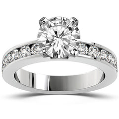 Round Brilliant Moissanite Channel Set Semi-Eternity Ring (0.72ct)