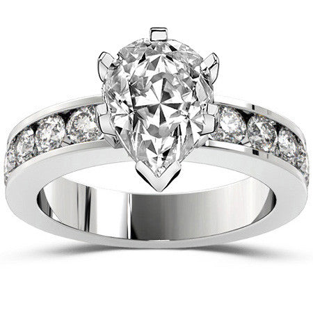 Round Brilliant Moissanite Channel Set Semi-Eternity Ring, 1ct