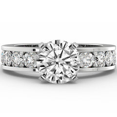 Round Brilliant Moissanite Channel Set Semi-Eternity Ring, 1ct