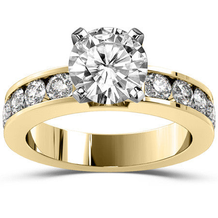 Round Brilliant Moissanite Channel Set Semi-Eternity Ring, 1ct