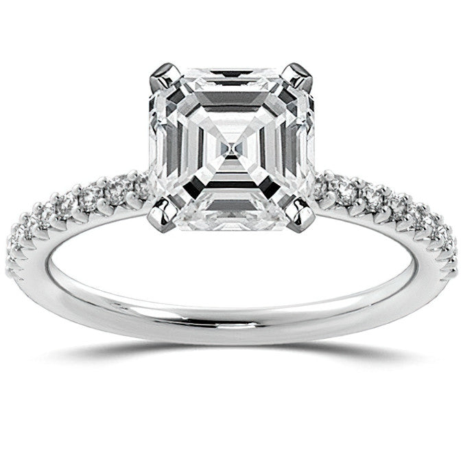 Round Brilliant Moissanite Shared-Prong Semi-Eternity Ring (0.20ct)