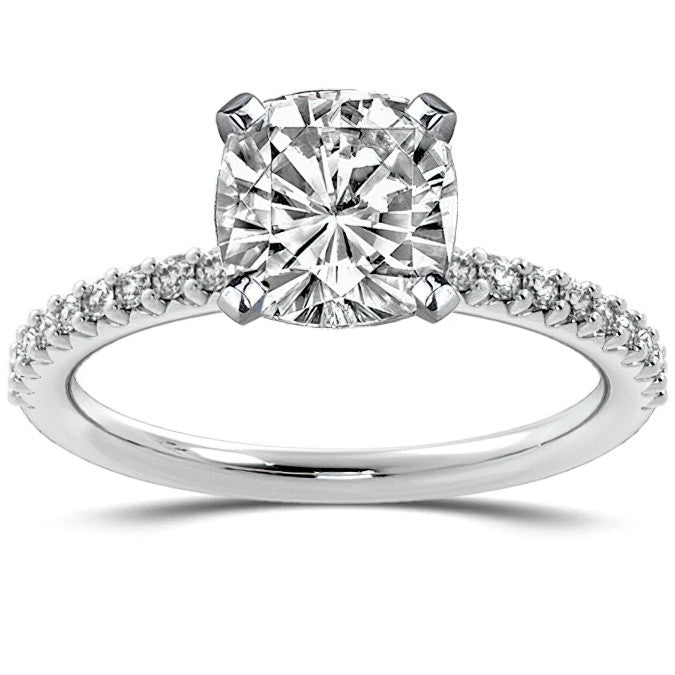 Round Brilliant Moissanite Shared-Prong Semi-Eternity Ring (0.20ct)