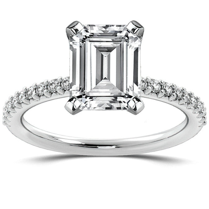 Round Brilliant Moissanite Shared-Prong Semi-Eternity Ring (0.20ct)