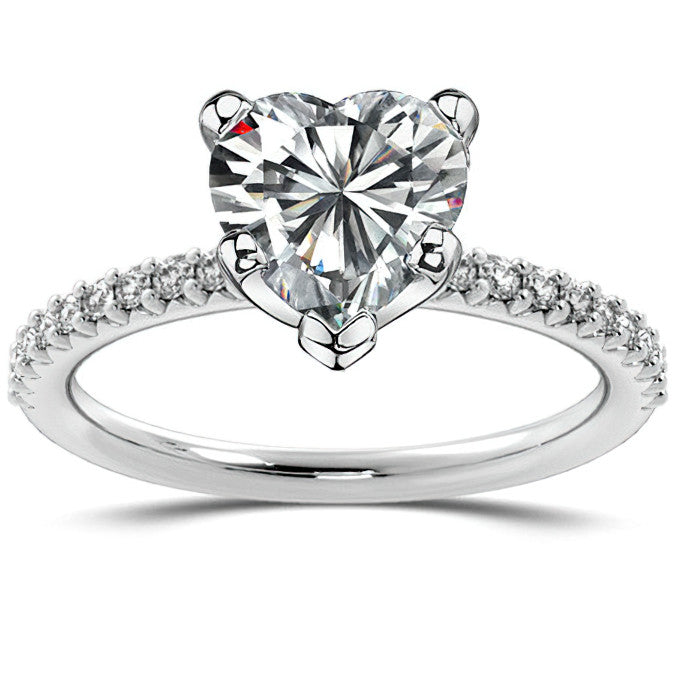 Round Brilliant Moissanite Shared-Prong Semi-Eternity Ring (0.20ct)