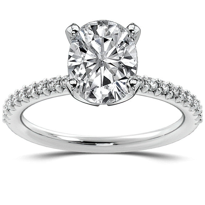 Round Brilliant Moissanite Shared-Prong Semi-Eternity Ring (0.20ct)