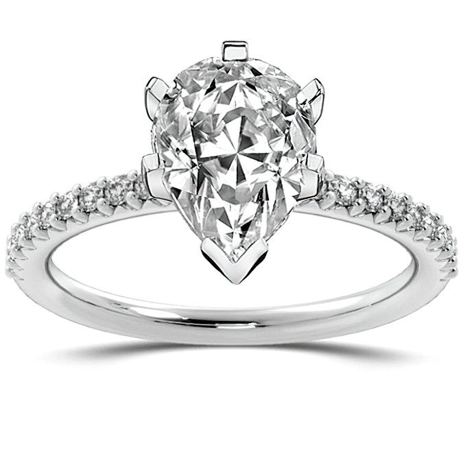 Round Brilliant Moissanite Shared-Prong Semi-Eternity Ring (0.20ct)